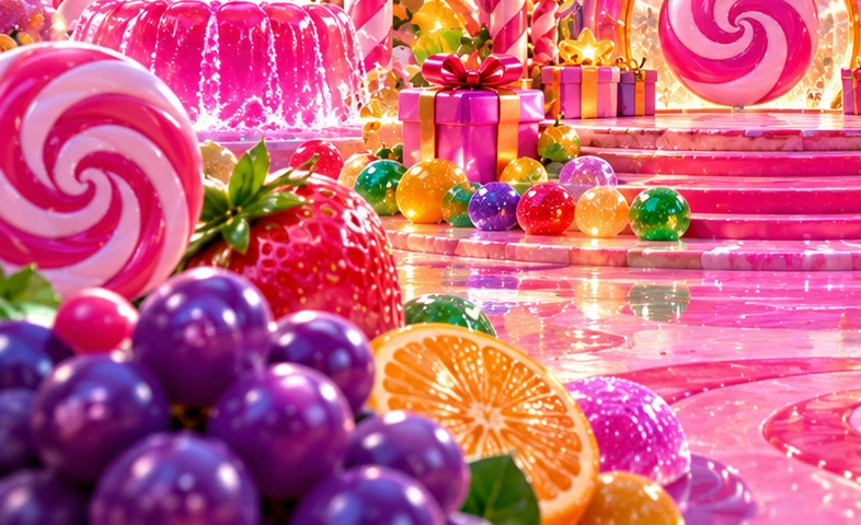 Glazed sweets and fruit frame a puzzle about simple neighbouring moves.